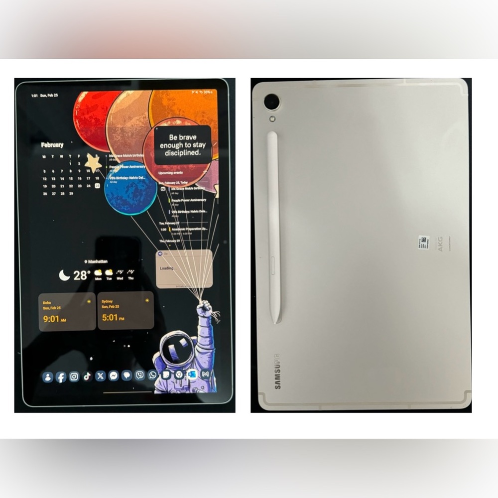 Samsung Galaxy Tab S9 (SM-X710)
12 GB (RAM) x 256 GB | Wifi | Beige